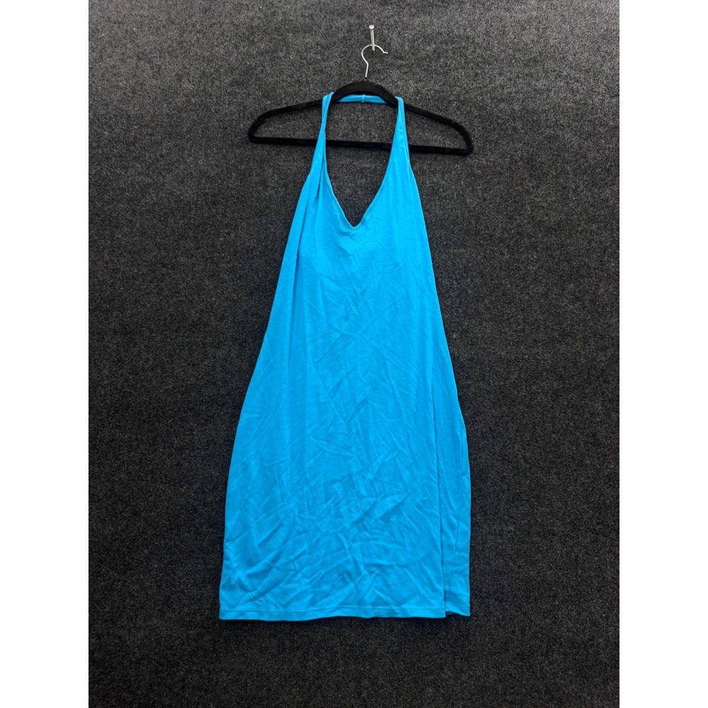 Victoria's Secret Bra Tops Halter Mini Dress Turquoise Blue V-Neck Small